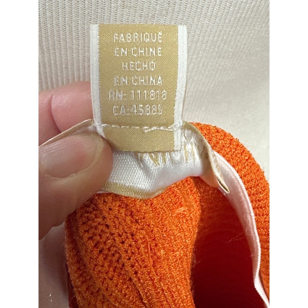 Michael Kors Orange Ribbed Knit Tube Mini Dress Y2K Resort Vacation Sample XS - Picture 7 of 8